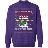 Merry Christmas Shitter Full Christmas Tree Snowman Sweater PINGPONG - Sweatshirt