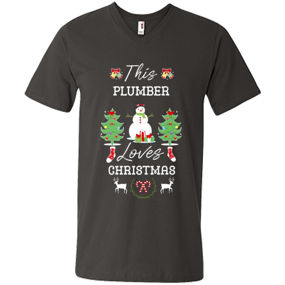 This Plumber Loves Christmas Tree Shirt with Snowman