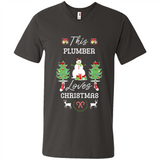 This Plumber Loves Christmas Tree Shirt with Snowman