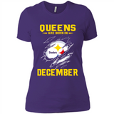 Queens Are Born In December - Pittsburgh Steelers Football - Ladies' Boyfriend T-Shirt