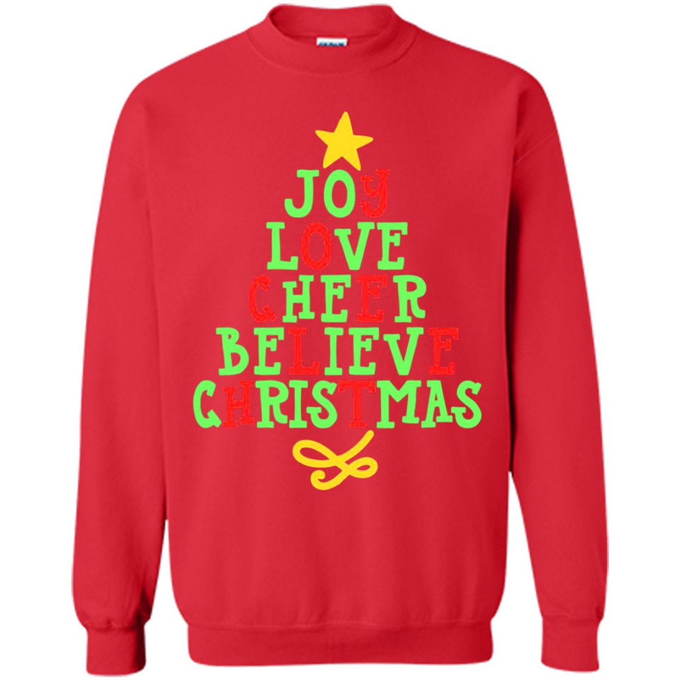 Joy Love Cheer Believe Christmas Tree