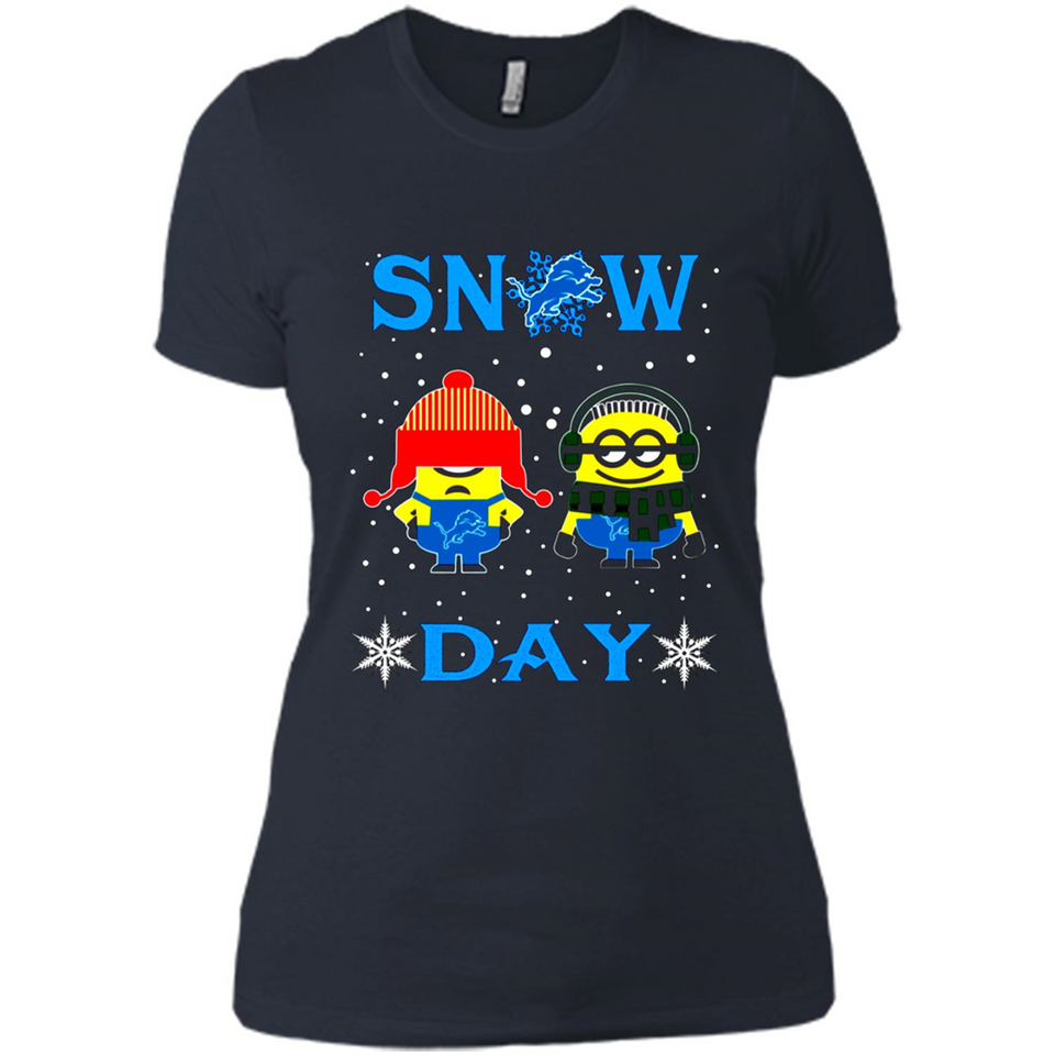 Snow Day Shirt For Detroit Lions Vs Minion Fans pingpong