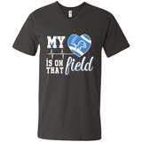 Detroit Lions Football My Heart is on that Field - Men's V-Neck