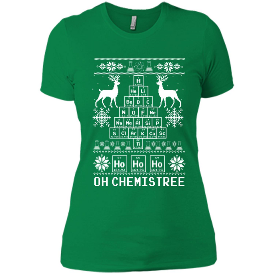 Oh Chemistry Tree Ugly Christmas Sweater - Ladies' Boyfriend T-Shirt