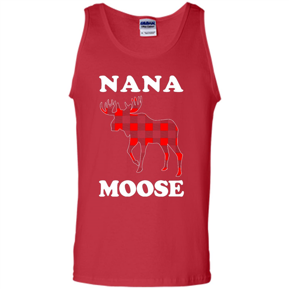 Nana Moose Funny Christmas Plaid Buffalo T-Shirt - Tank Top