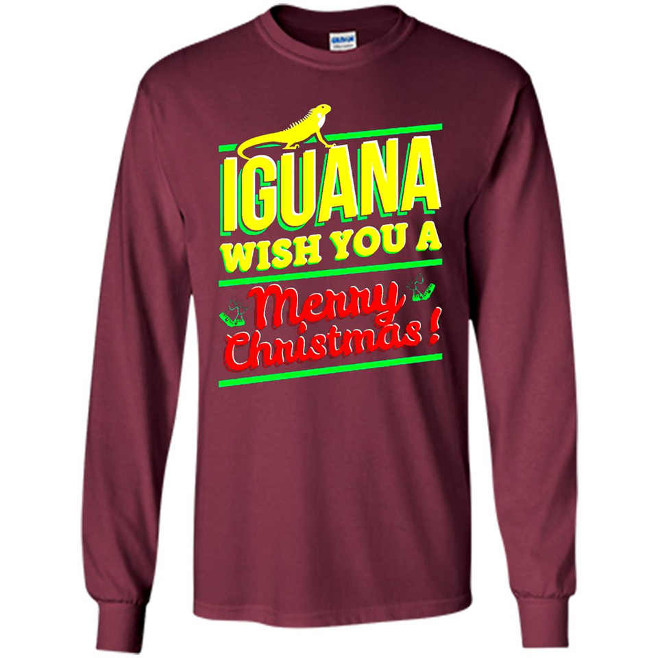 Iguana Wish You A Merry Christmas Animal - Long Sleeve T-Shirt