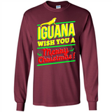 Iguana Wish You A Merry Christmas Animal - Long Sleeve T-Shirt