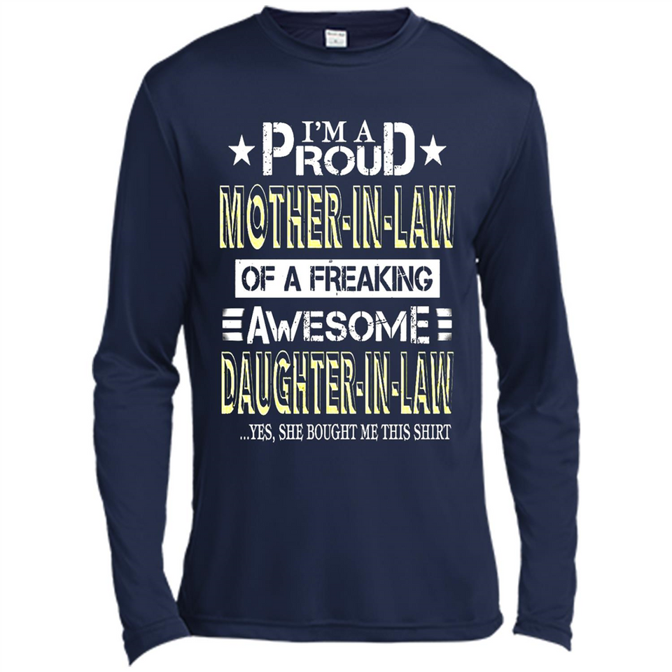 I'm A Proud Mother In Law Of A Freaking Awesome Daughter - Canvas Long Sleeve T-Shirt