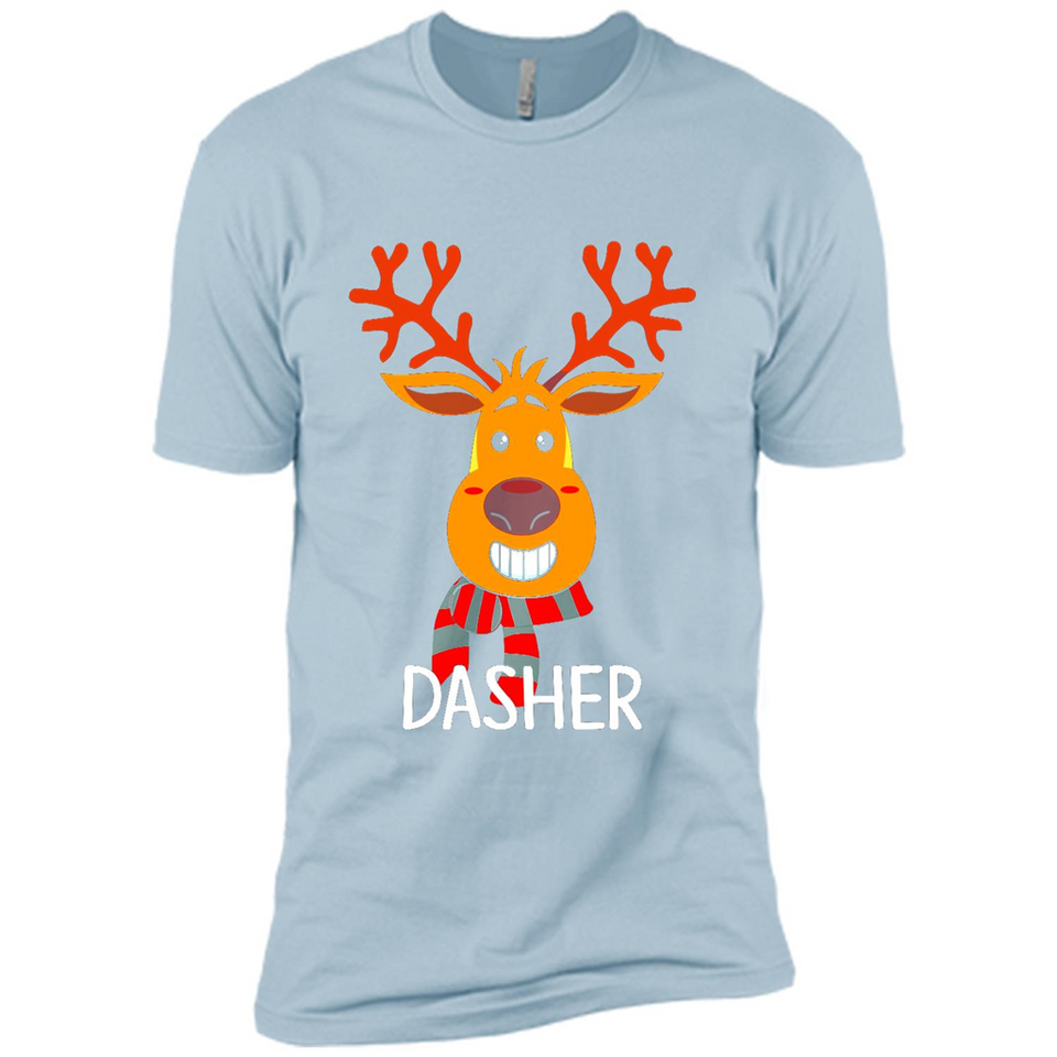 Dasher Reindeer Santa Claus Funny Xmas Holiday T-Shirt - Premium Short Sleeve T-Shirt