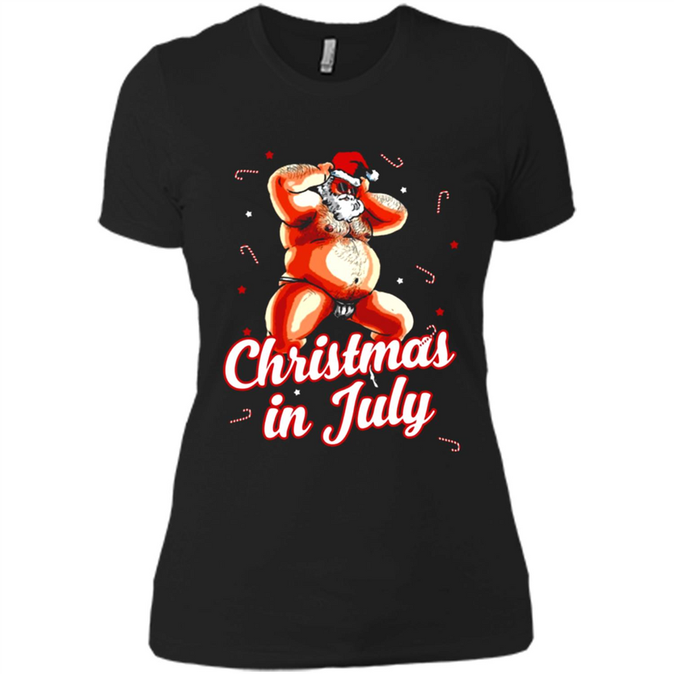 Christmas In July - Funny Dancing Santa - Ladies' Boyfriend T-Shirt