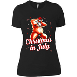 Christmas In July - Funny Dancing Santa - Ladies' Boyfriend T-Shirt