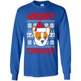 Funny Christmas Santa Corgi Dog Merry Corgmas - Long Sleeve T-Shirt