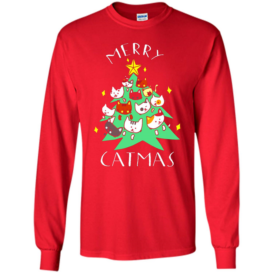 Merry Catmas Funny Cool Christmas Mug PINGPONG - Long Sleeve T-Shirt
