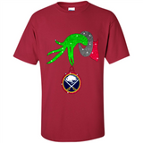 GRINCH HAND HOLDING BUFFALO SABRES GLITTER CHRISTMAS PINGPONG