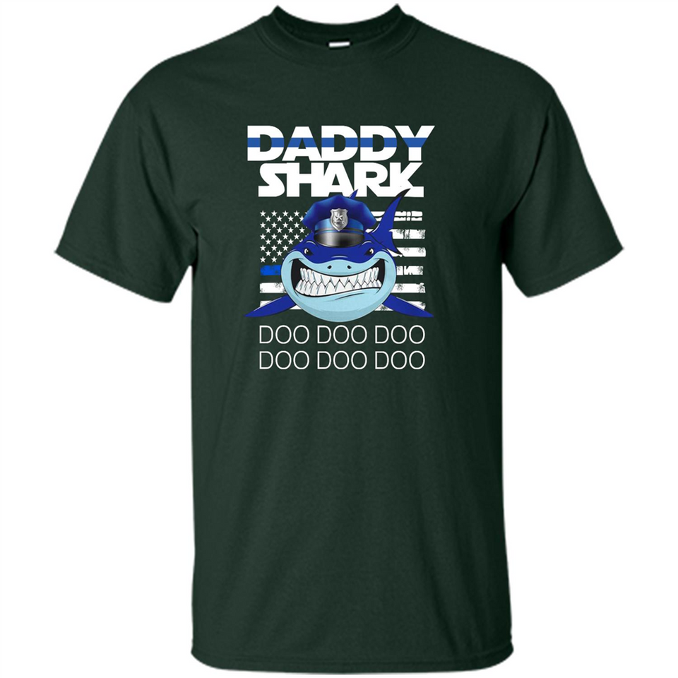 Police Daddy Shark Blue Line Tee