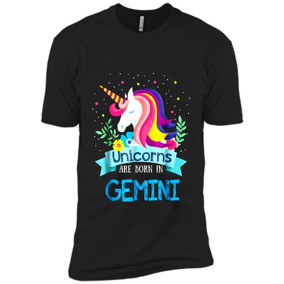 Unicorns are born in Gemini Birthday Rainbow Gift Custom Ultra Cotton