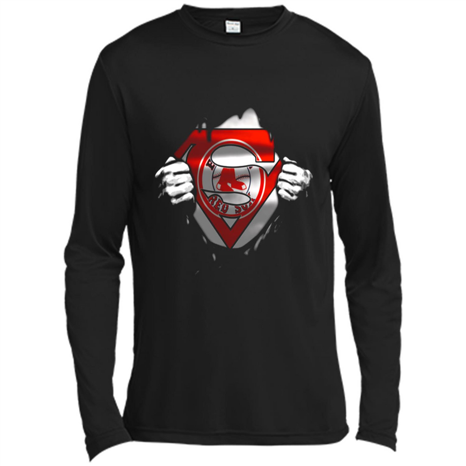 Boston Red Sox And Superman Fans - Canvas Long Sleeve T-Shirt