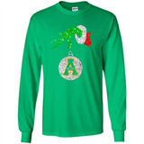 Funny Appalachian State Mountaineers Glitter Grinch Monogram Ornament Christmá - Long Sleeve T-Shirt