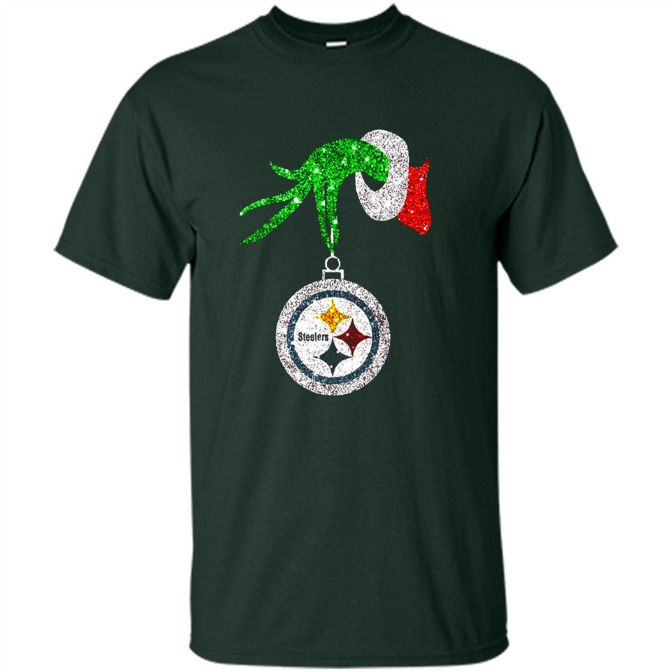 Fantastic Pittsburgh Steelers Glitter Grinch Monogram Ornament Christmas Gift - Shirt