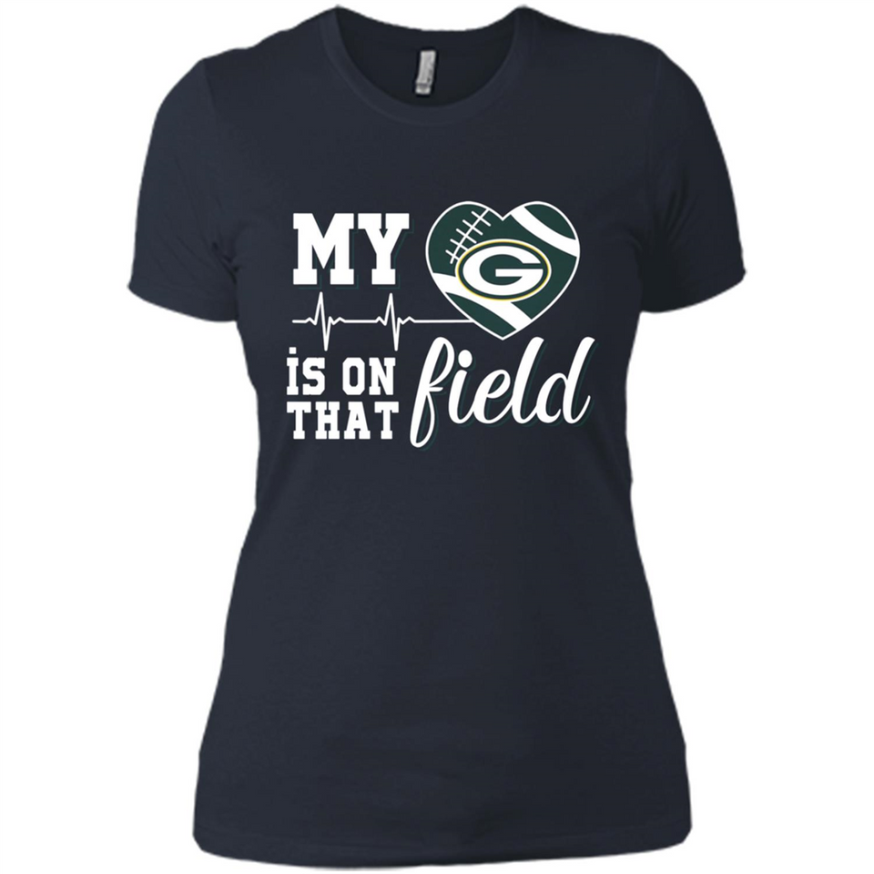 Green Bay Packers Football My Heart is on that Field - Ladies' Boyfriend T-Shirt