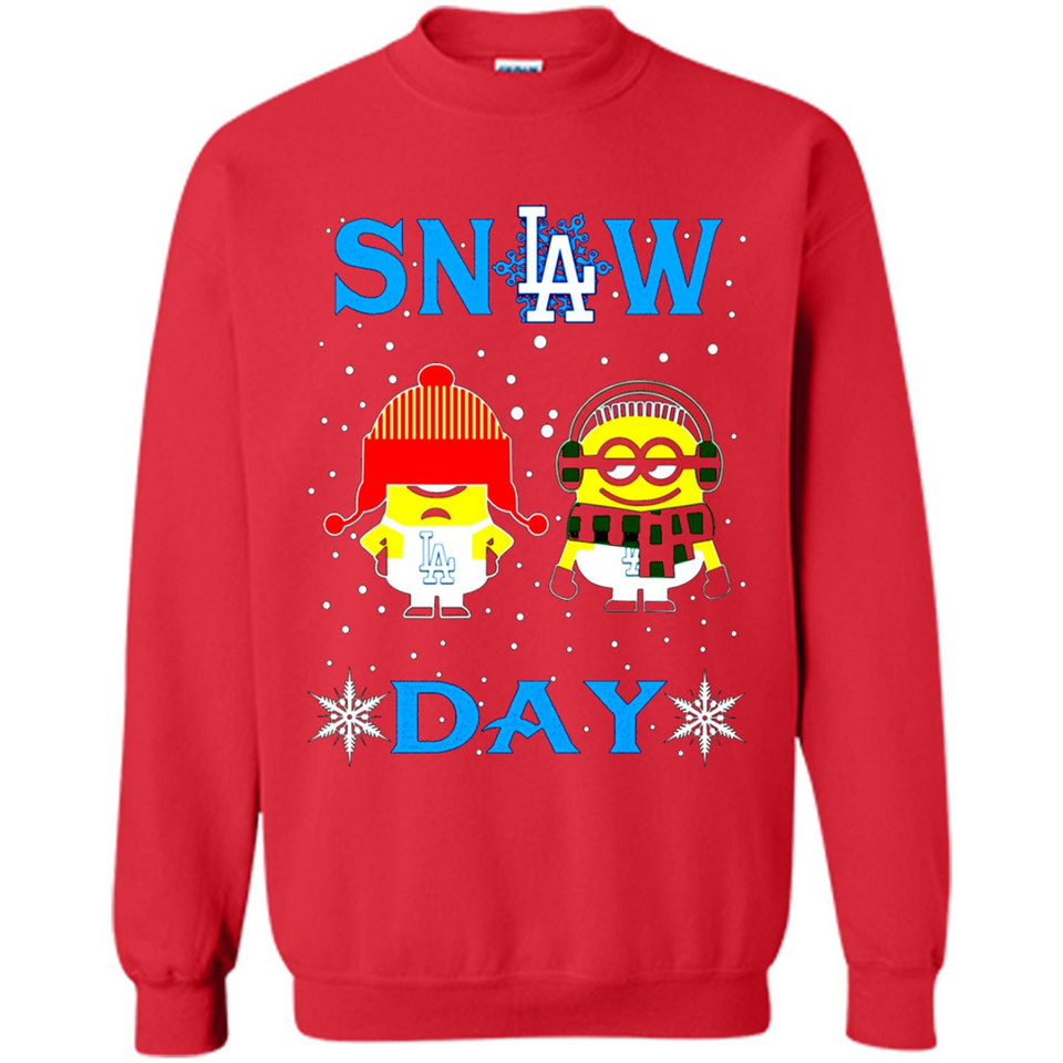 Snow Day Shirt For Los Angeles Dodgers Vs Minion Fans pingpong