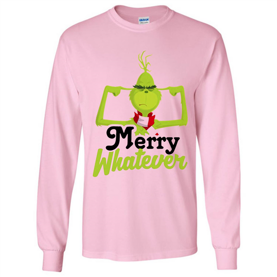 Grinch Merry Whatever Funny Christmas Sporty - Long Sleeve T-Shirt