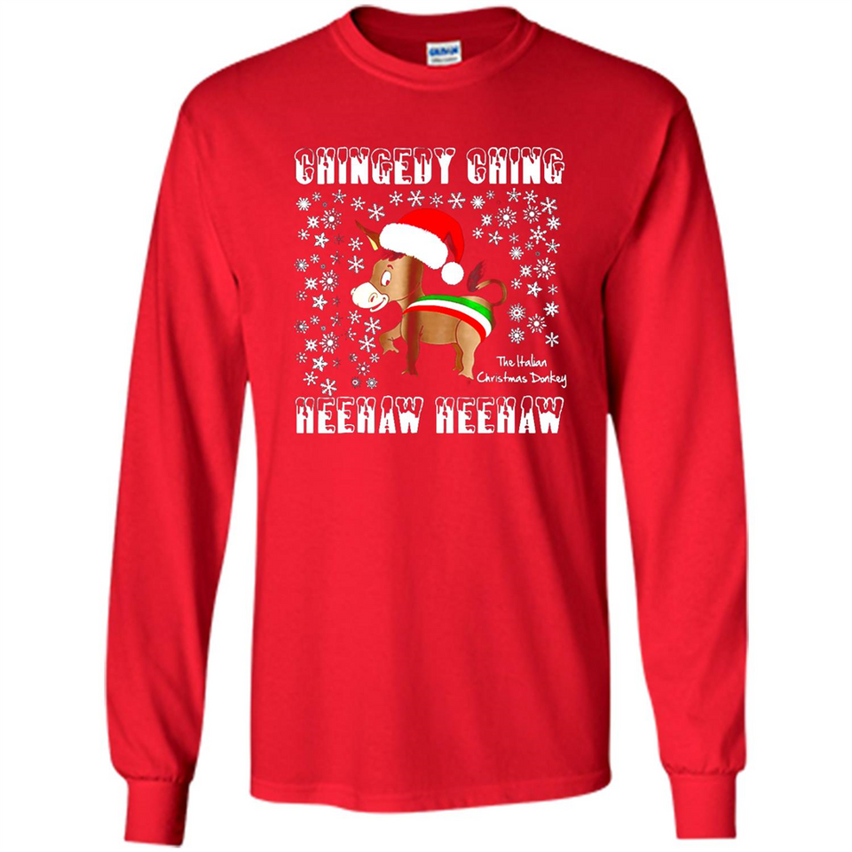 Amazing Dominick The Christmas Donkey-Italian Christmas Donkey - Long Sleeve T-Shirt