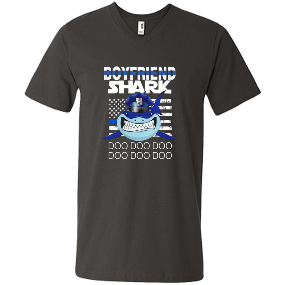 Police boyfriend Shark Blue Line Tee