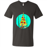 Funny Pizza Ugly Christmas Sweater Xmas Pizza Tree - Men's V-Neck
