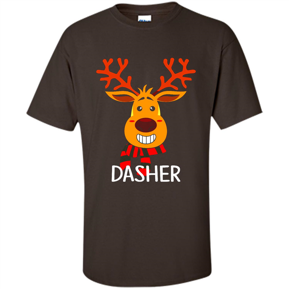 Dasher Reindeer Santa Claus Funny Xmas Holiday T-Shirt - Shirt