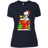 Anaheim Ducks Snoopy Ugly Christmas Sweaters - Sao chép - Ladies' Boyfriend T-Shirt