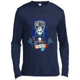 Brooklyn Nets Halloween The Nightmare Before Christmas - Canvas Long Sleeve T-Shirt