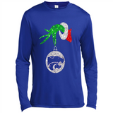 Amazing Kansas State Wildcats Glitter Grinch Monogram Ornament Christmas Gift - Canvas Long Sleeve T-Shirt