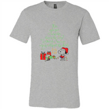 Snoopy Merry Christmas with Christmas tree T-Shirt - Canvas Unisex T-Shirt
