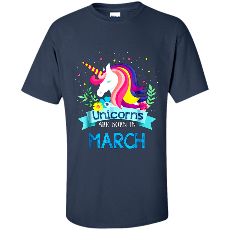 Unicorns are born in March Birthday Rainbow Gift Ladies Custom