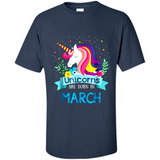 Unicorns are born in March Birthday Rainbow Gift Ladies Custom