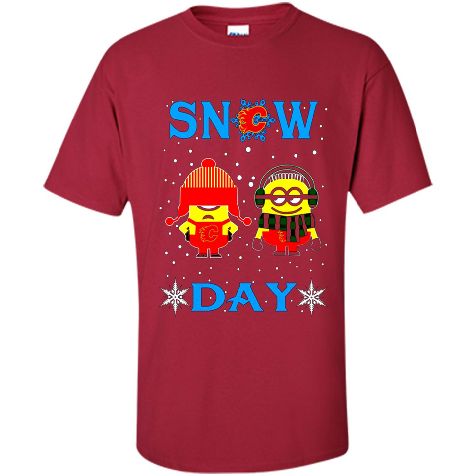 Snow Day Shirt For Calgary Flames Vs Minion Fans pingpong