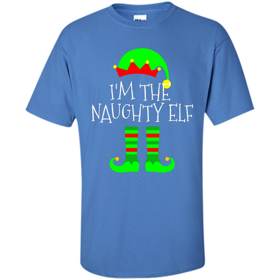 Matching Family Christmas Shirt Funny I'm The Naughty Elf Black mugs PINGPONG - Shirt