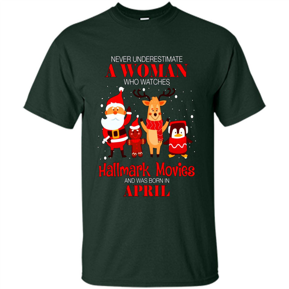 Never Underestimate An April Woman Watches Hallmark Movies Sweatshirt PINGPONG