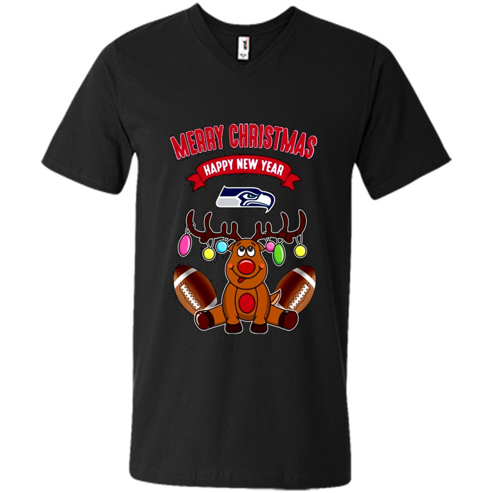 Seattle Seahawks NFL Reindeer Funny Merry Christmas And Happy New Year