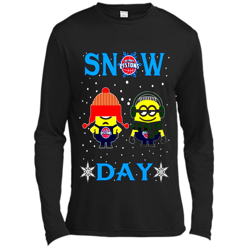 Snow Day Shirt For Detroit Pistons Vs Minion Fans pingpong