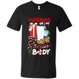 Working On My Santa Body Funny Christmas Gift Sleeve Xmas - Men's V-Neck