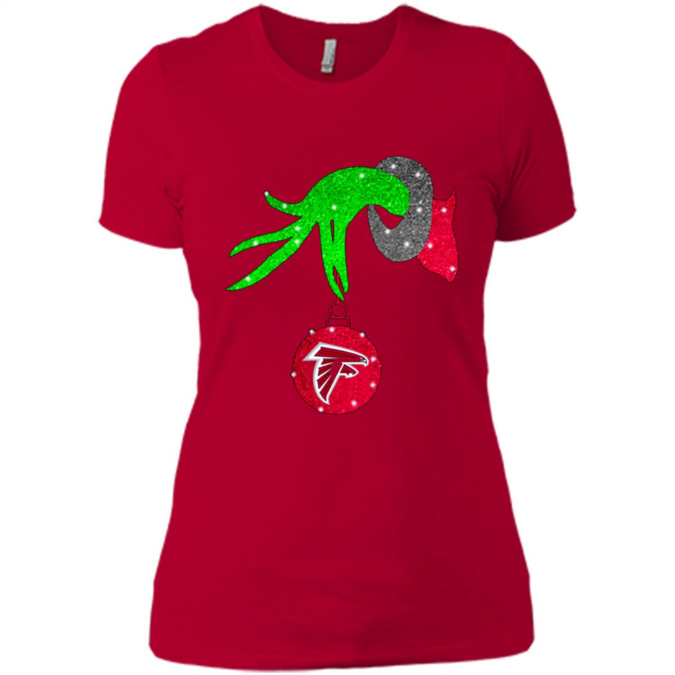 GRINCH HAND HOLDING ATLANTA FALCONS GLITTER CHRISTMAS PINGPONG