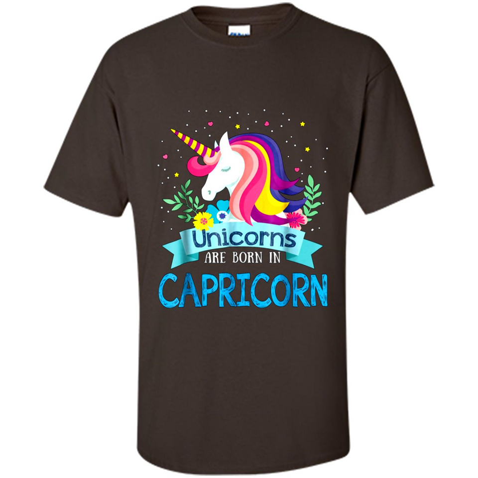Unicorns are born in Capricorn Birthday Rainbow Gift Custom Ultra Cotton