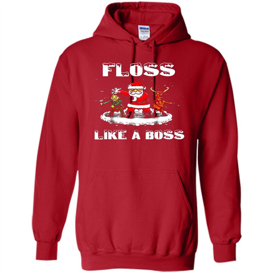 Floss Like A Boss Santa Flossing Dance Funny - Hoodie