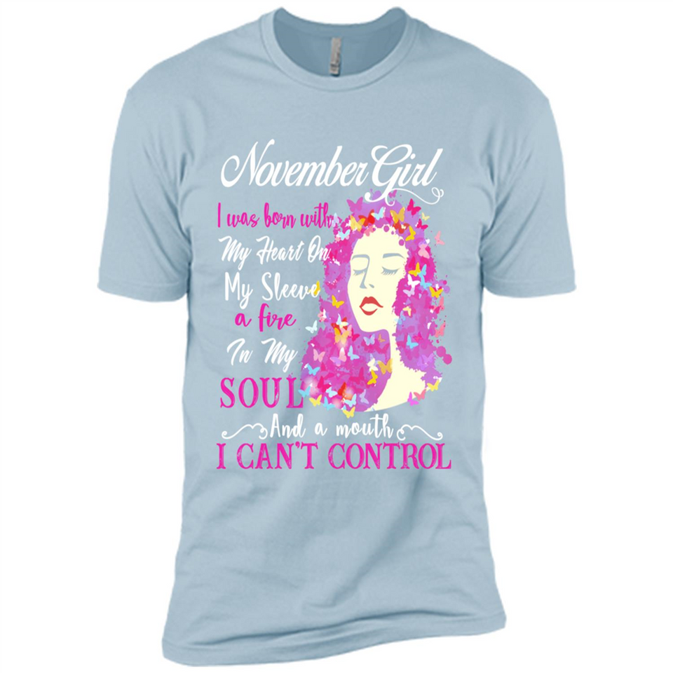 November Butterfly Girl - Premium Short Sleeve T-Shirt