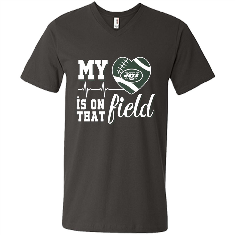 New York Jets Football My Heart is on that Field - Men's V-Neck