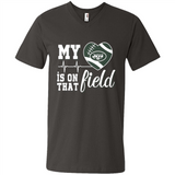 New York Jets Football My Heart is on that Field - Men's V-Neck