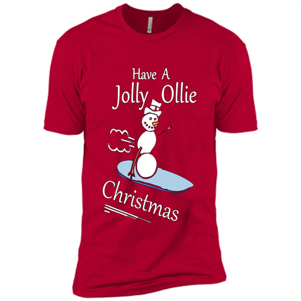 Snowman Snowboarder Tshirt Have Jolly Ollie Christmas