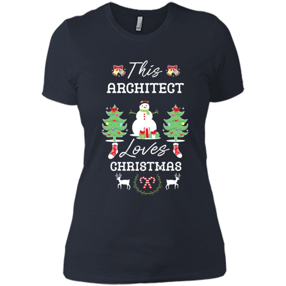 This Architect Loves Christmas Tree Shirt with Snowman